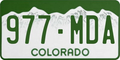 CO license plate 977MDA