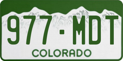 CO license plate 977MDT