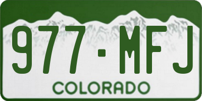 CO license plate 977MFJ