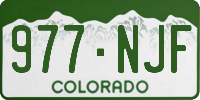 CO license plate 977NJF