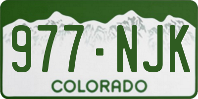 CO license plate 977NJK