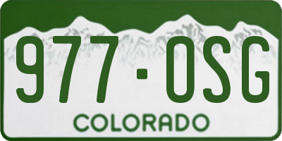 CO license plate 977OSG