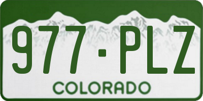 CO license plate 977PLZ