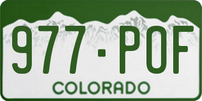 CO license plate 977POF