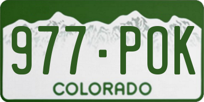 CO license plate 977POK