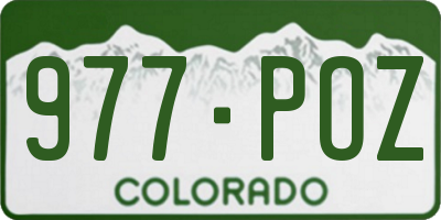 CO license plate 977POZ