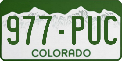 CO license plate 977PUC