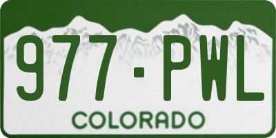 CO license plate 977PWL