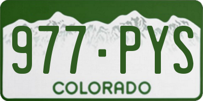 CO license plate 977PYS