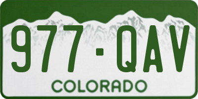 CO license plate 977QAV