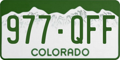 CO license plate 977QFF
