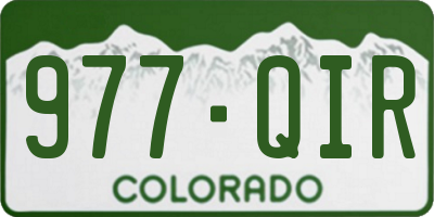 CO license plate 977QIR