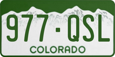 CO license plate 977QSL