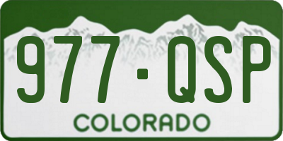 CO license plate 977QSP