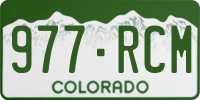 CO license plate 977RCM