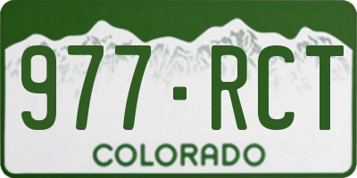 CO license plate 977RCT
