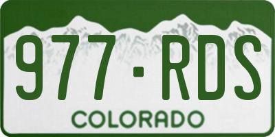 CO license plate 977RDS