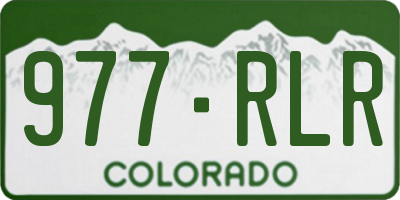 CO license plate 977RLR