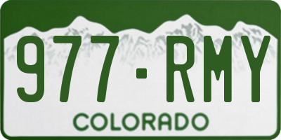 CO license plate 977RMY