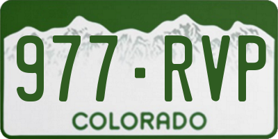 CO license plate 977RVP