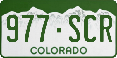 CO license plate 977SCR