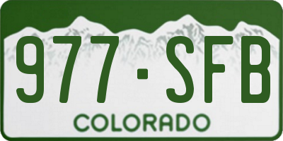 CO license plate 977SFB