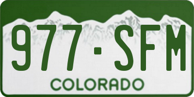 CO license plate 977SFM