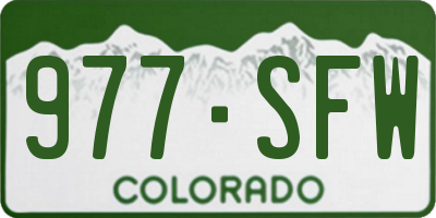 CO license plate 977SFW