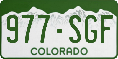 CO license plate 977SGF