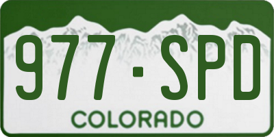 CO license plate 977SPD