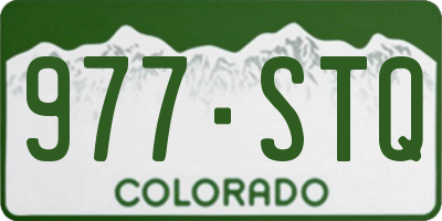 CO license plate 977STQ