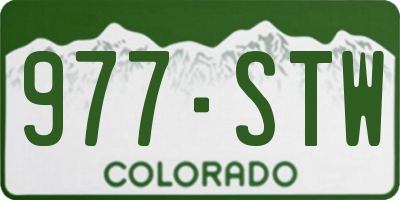 CO license plate 977STW