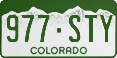 CO license plate 977STY