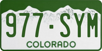 CO license plate 977SYM