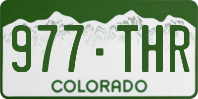 CO license plate 977THR