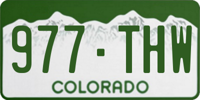 CO license plate 977THW