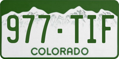 CO license plate 977TIF