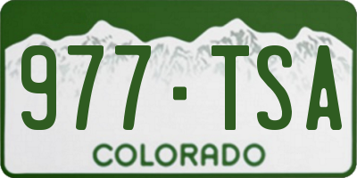 CO license plate 977TSA