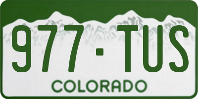 CO license plate 977TUS