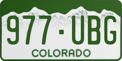 CO license plate 977UBG