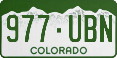 CO license plate 977UBN