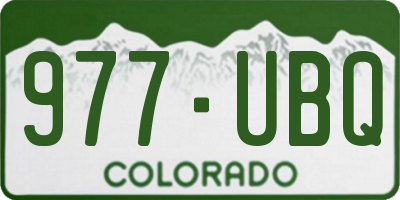 CO license plate 977UBQ