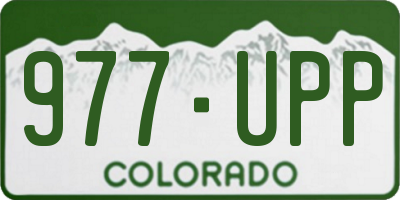 CO license plate 977UPP