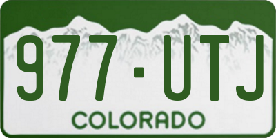 CO license plate 977UTJ