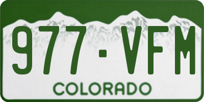 CO license plate 977VFM