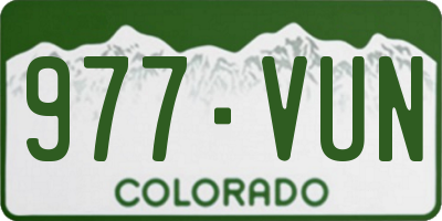 CO license plate 977VUN