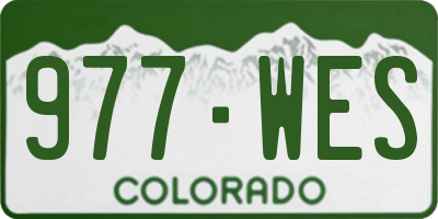 CO license plate 977WES