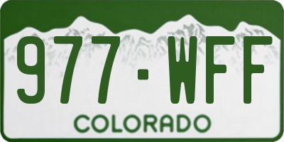 CO license plate 977WFF