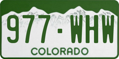 CO license plate 977WHW