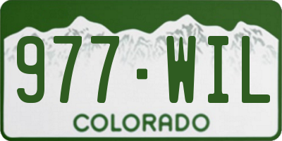 CO license plate 977WIL